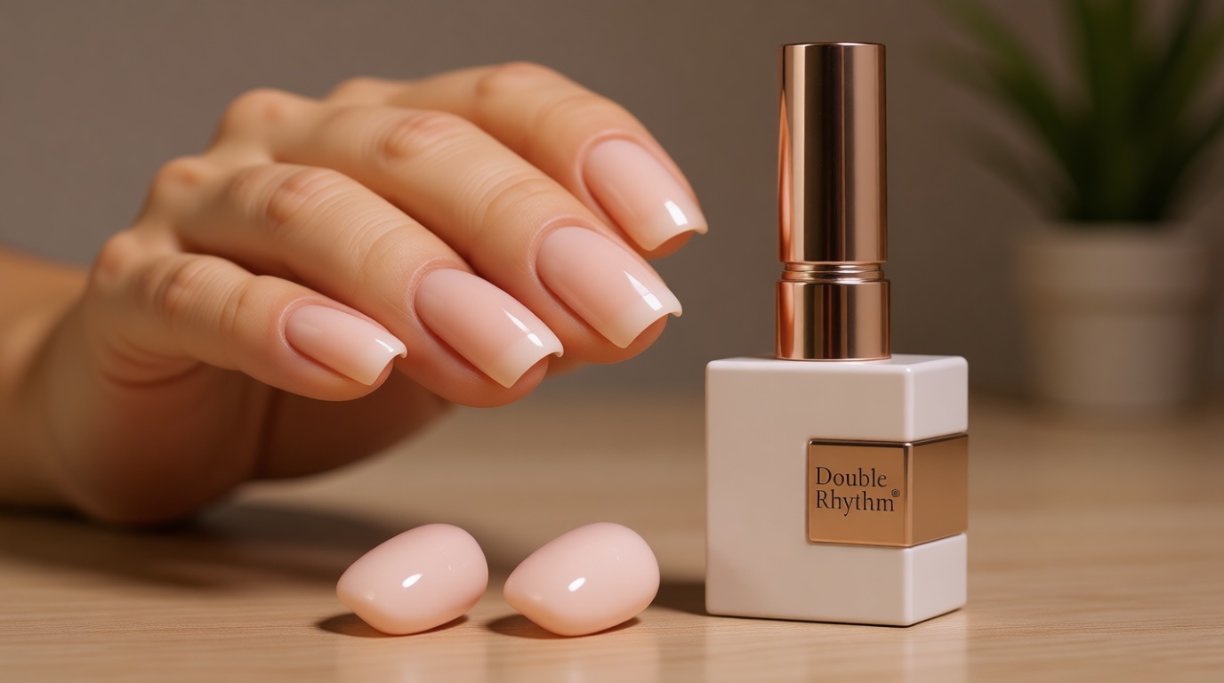 Double Rhythm 0.50 OZ Translucent Gel Polish Same Color Same Bottle Sheer Pastel Neutral Natural Milky 15 ML Jelly UV Nail Art DIY at Home (Beige Nude-A1511)