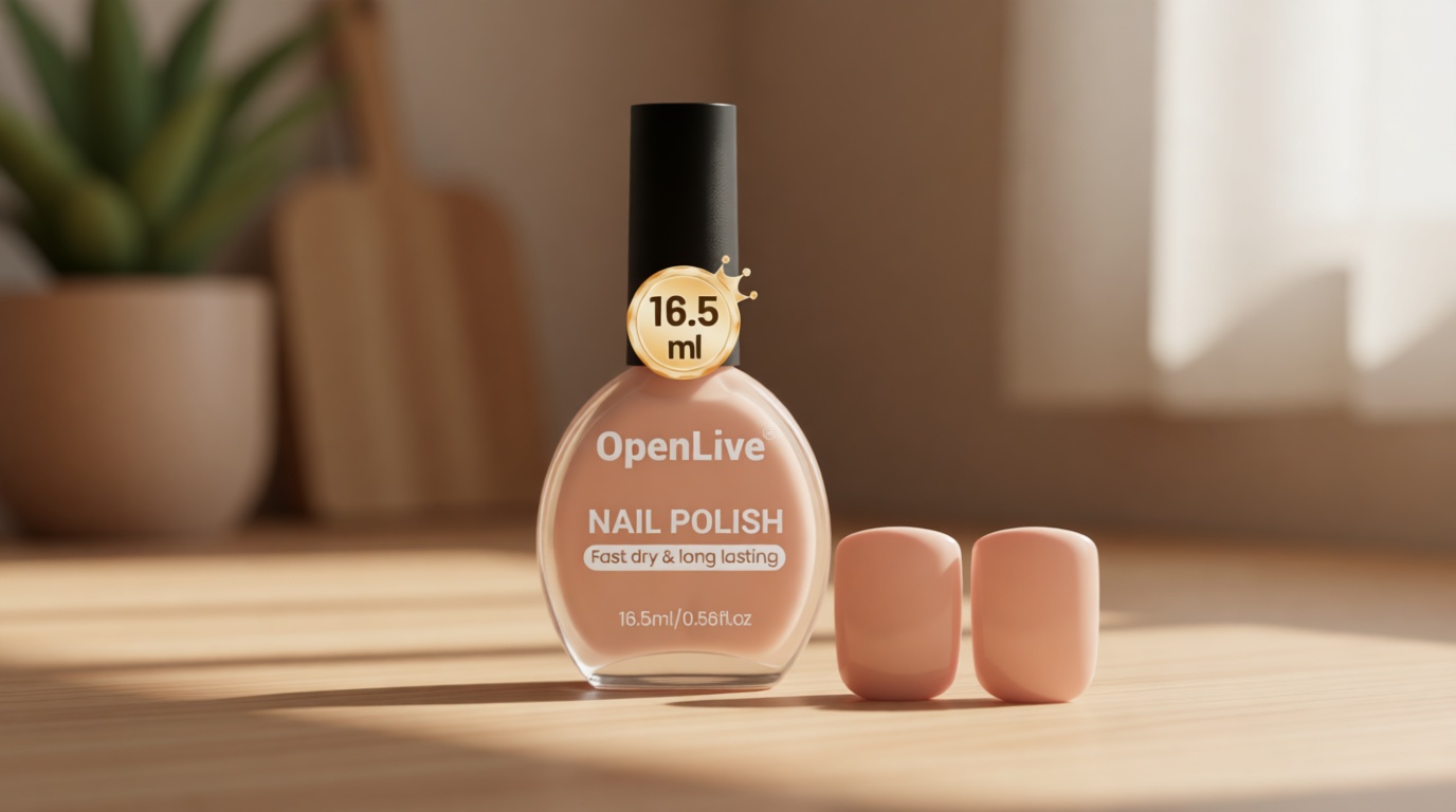 OpenLive 16.5ml Nude Pink Nail Polish Large Volume Quick Drying Light Pink Nail Polish, Fast Drying and Long Lasting Color Nail Art DIY Home Manicure Gift for Women