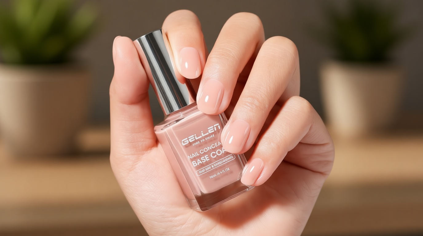 GELLEN 4-In-1 Illuminating Nail Concealer Base Coat Nail Polish Sheer Nude Neutral Earth Tones, Quick Dry Ridge Filler Strengthener | Smooth Strengthen Yellow Discolored Nails | Toxin TPO HEMA Free ClimeCo Certified