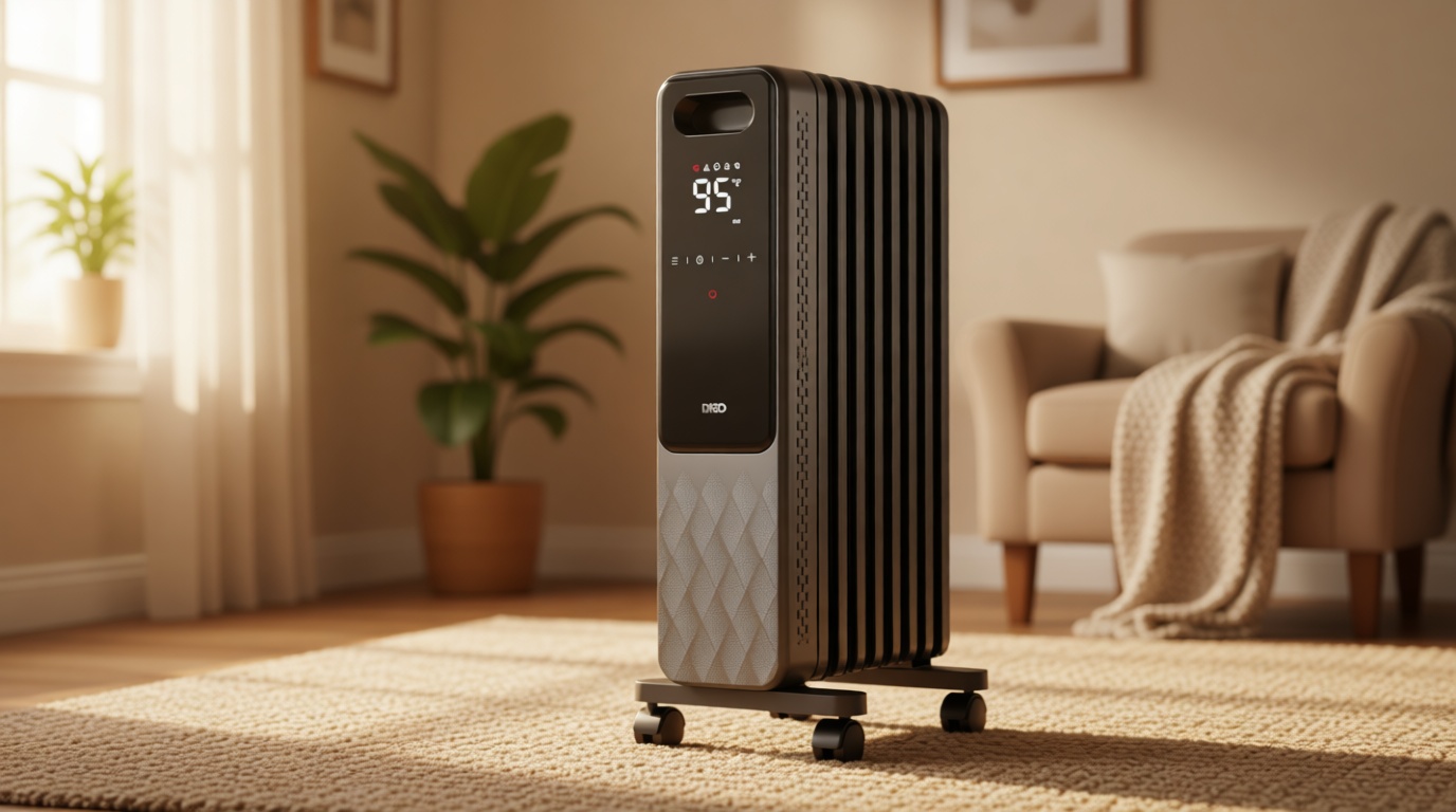 DREO Oil Filled Radiator, Electric Radiant Heaters for indoor use Large Room with Remote Control, Child Lock, 4 Modes, Overheat & Tip-Over Protection, 24h Timer, Digital Thermostat, Quiet, 1500W