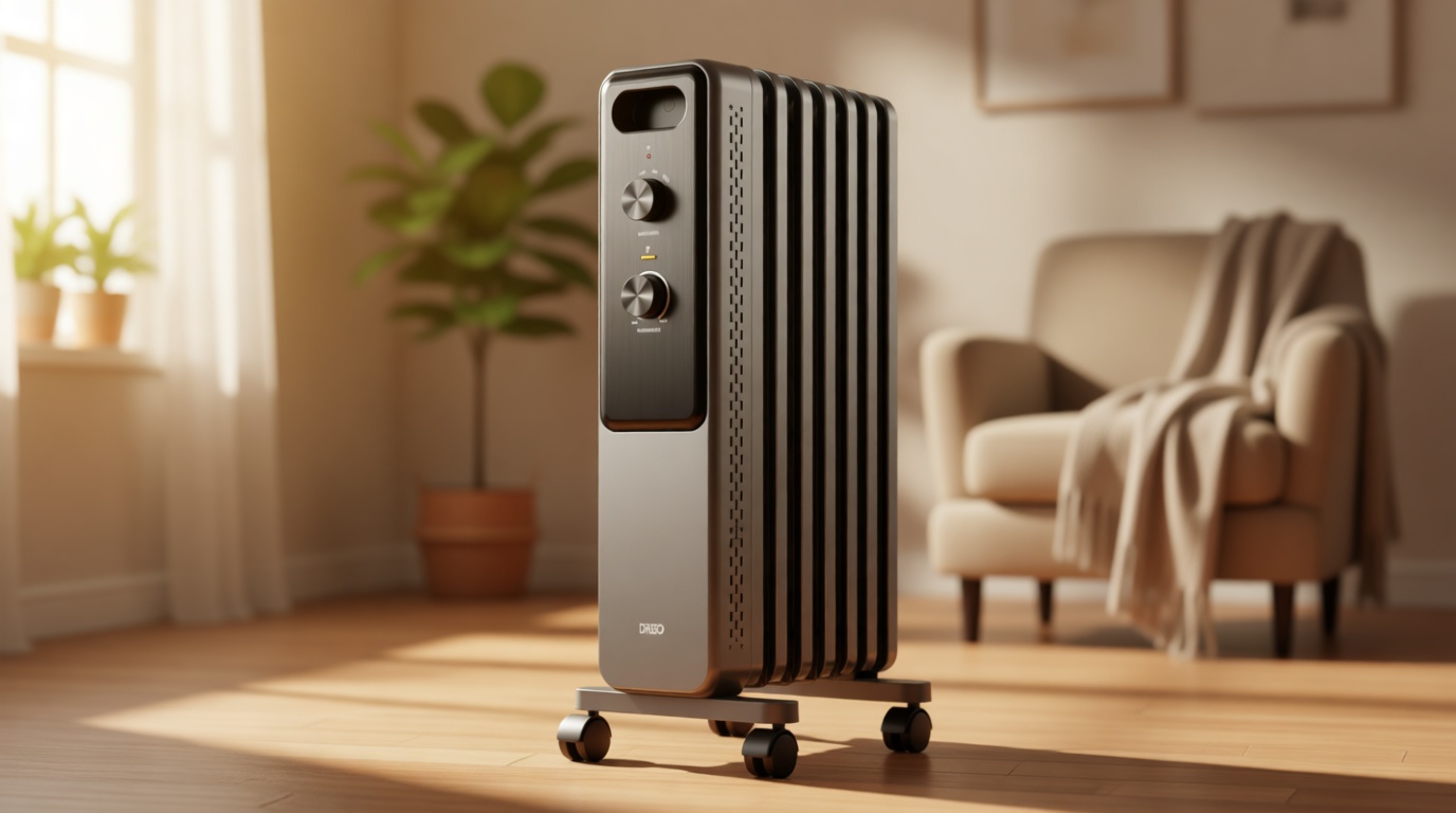 DREO Radiator Heater, Dual Knobs, 8 Safety Protection, 1500W Electric Space Heaters for Indoor Use Large Room, Energy Saving, Quiet Oil Filled Radiator for Bedroom, Adjustable Thermostat