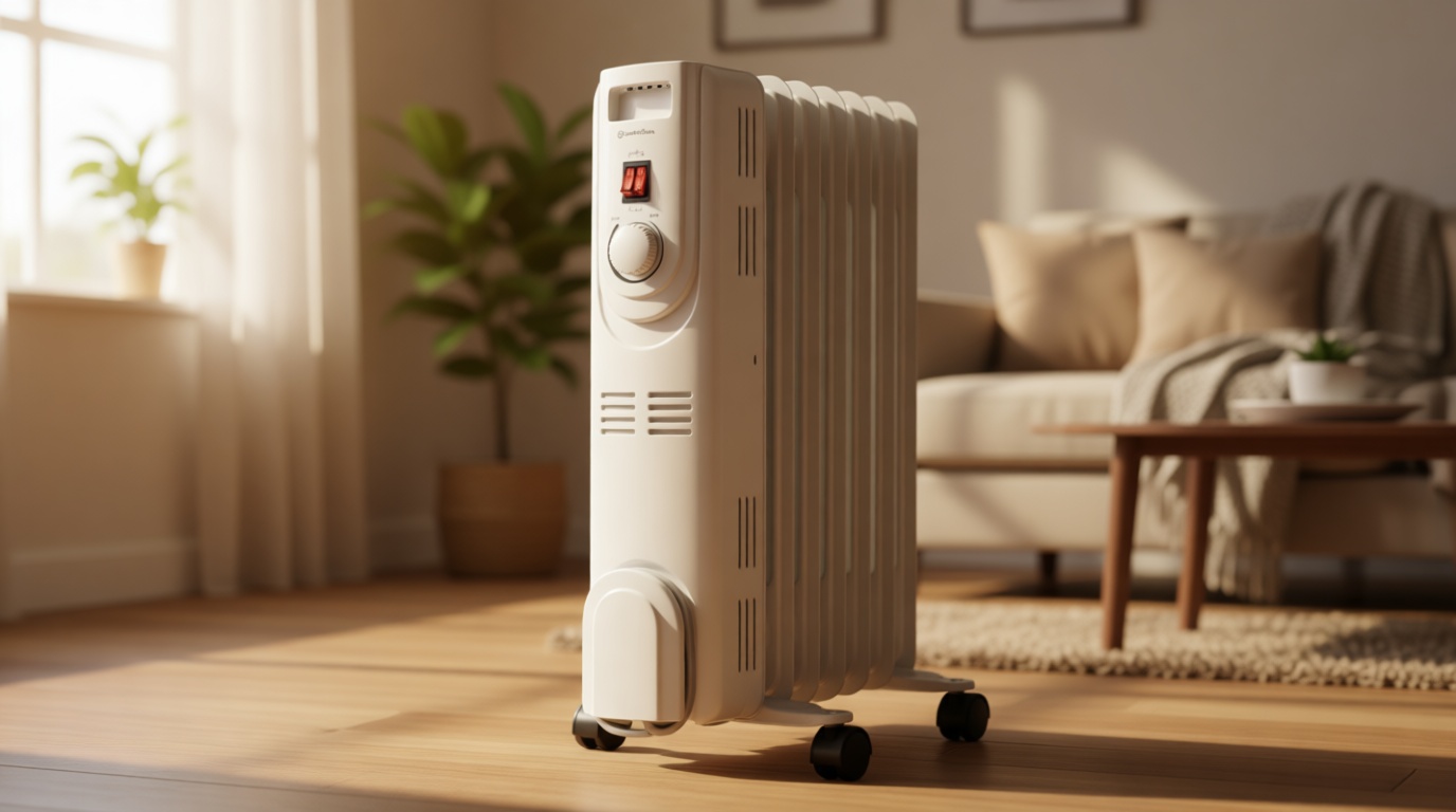 Comfort Zone Electric Oil-Filled Radiant Radiator Space Heater, Never Refill, Adjustable Thermostat, Tip-Over Switch & Overheat Protection System, Ideal for Home, Bedroom, & Office, 1,200W, CZ7007J