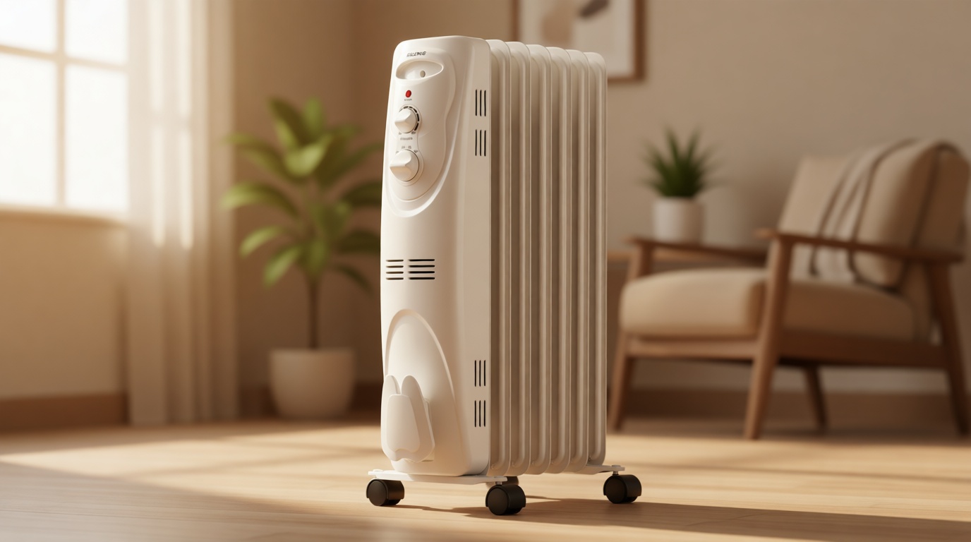 PELONIS Radiator Heater for Large Space, Electric Oil Filled Radiator, Dual Knobs, 1500W, Quiet Space Heater, 3 Modes, Tip-over Protection