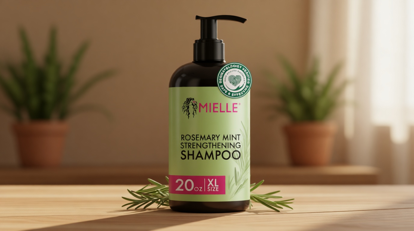 Mielle Organics Rosemary Mint Hair Strengthening Biotin Shampoo - Moisturizing Hair Shampoo for Women and Men to Gently Cleanse, Repair & Protect Strands (20 oz)