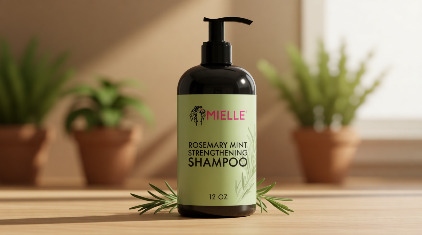 Mielle Organics Rosemary Mint Hair Strengthening Biotin Shampoo - Moisturizing Hair Shampoo for Women and Men to Gently Cleanse, Repair & Protect Strands (12 oz)