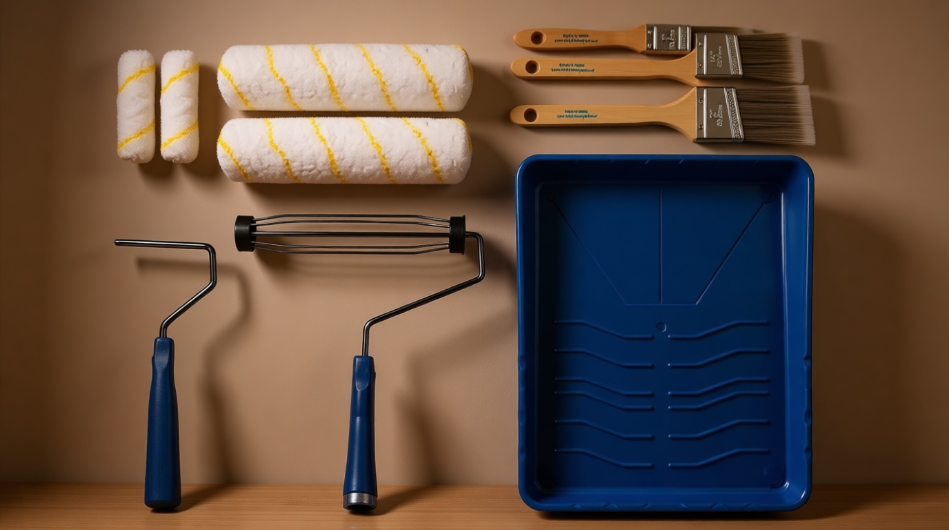 Pro Grade Paint Roller Kit, Brush & Roller,10 Piece Set, Wall Painting Naps for Professionals & Homeowners - All Paints & Stains, Washable, Reusable, Easy to Clean, Superior Absorbency.