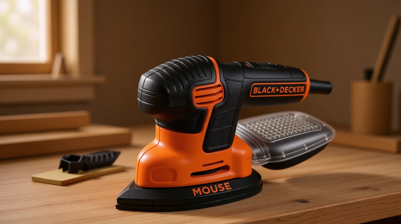 BLACK+DECKER Detail Sander, 1.2 Amp, 16,000 OPM, Compact Design, 3-Position Grip for Comfort, Includes Dust Collector, Corded (BDEMS600)