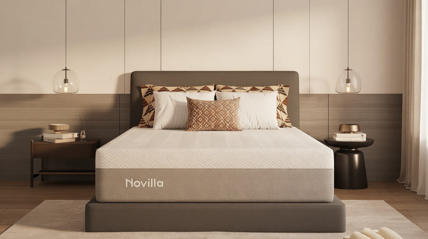 Novilla 14 Inch Queen Size Gel Memory Foam Mattress in a Box, Pressure Relieving & Plush Comfort, Bliss, Grey OEKO-TEX STANDARD 100