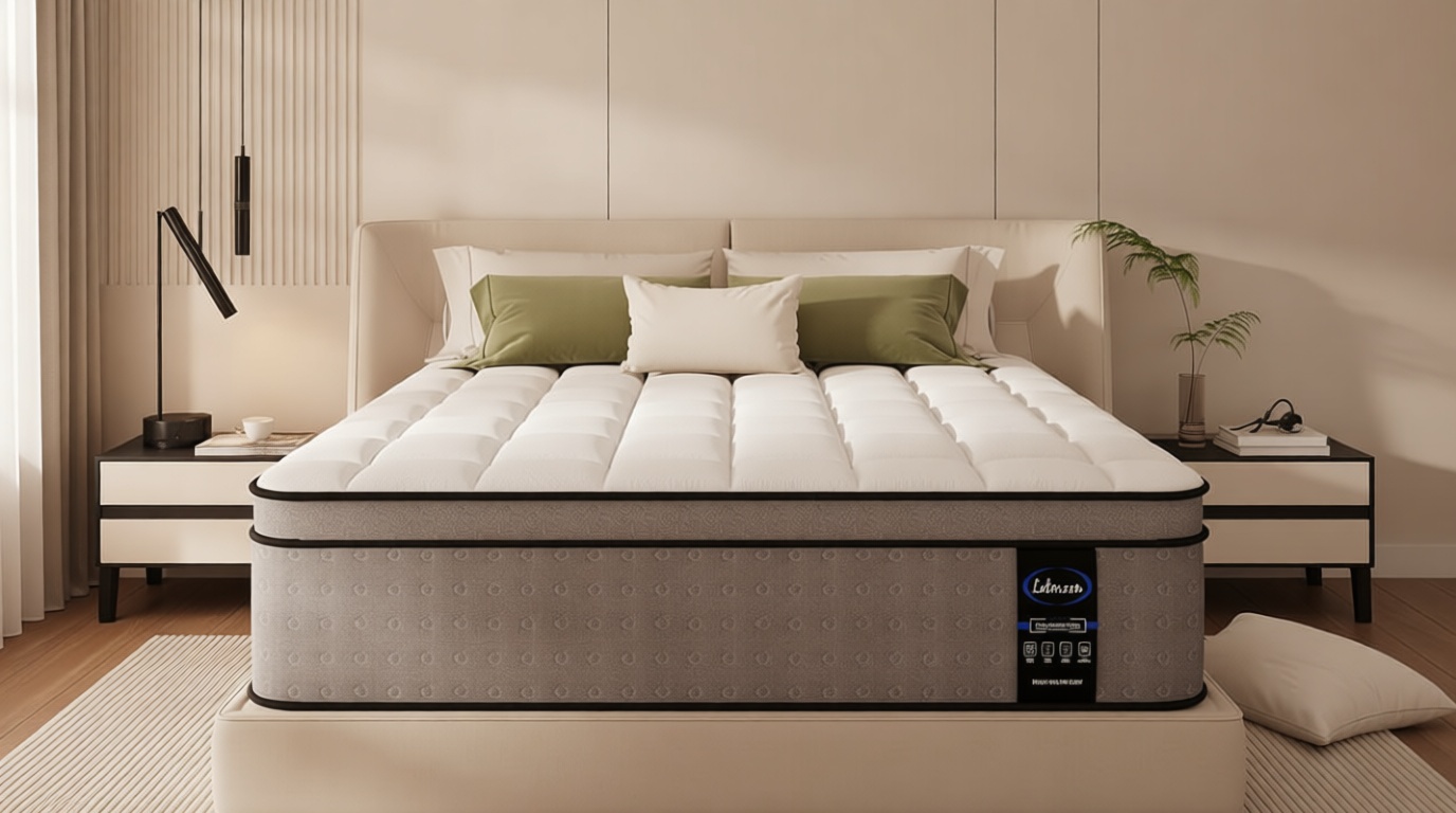 LETMOON King Mattress, 14 Inch Hybrid King Size Mattress with Memory Foam, Pocket Spring[Upgrade], Strong Edge Support, Motion Isolation, Targeted Back Support, No Fiberglass