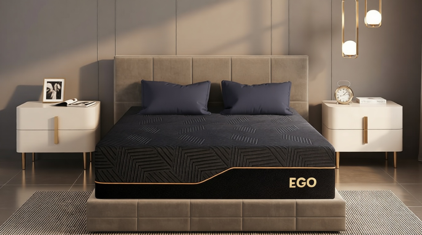 EGOHOME 14 Inch King Size Memory Foam Mattress for Back Pain, Cooling Copper Gel Bed in a Box, Foam Made in USA, CertiPUR-US Certified, Therapeutic Medium Firm, 76x80x14 Black OEKO-TEX STANDARD 100