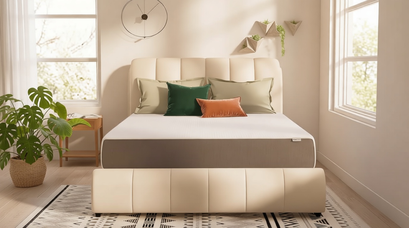 Amazon Basics Memory Foam Mattress, Soft Plush Feel, Breathable, 12 Inch, Queen, White/Grey OEKO-TEX STANDARD 100