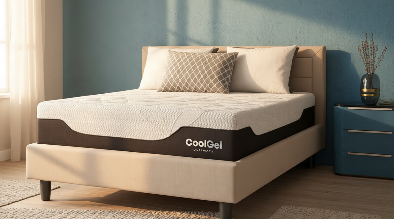 Classic Brands Cool Gel Chill Memory Foam 14-Inch Mattress with 2 BONUS Pillows |CertiPUR-US Certified |Bed-in-a-Box, Queen