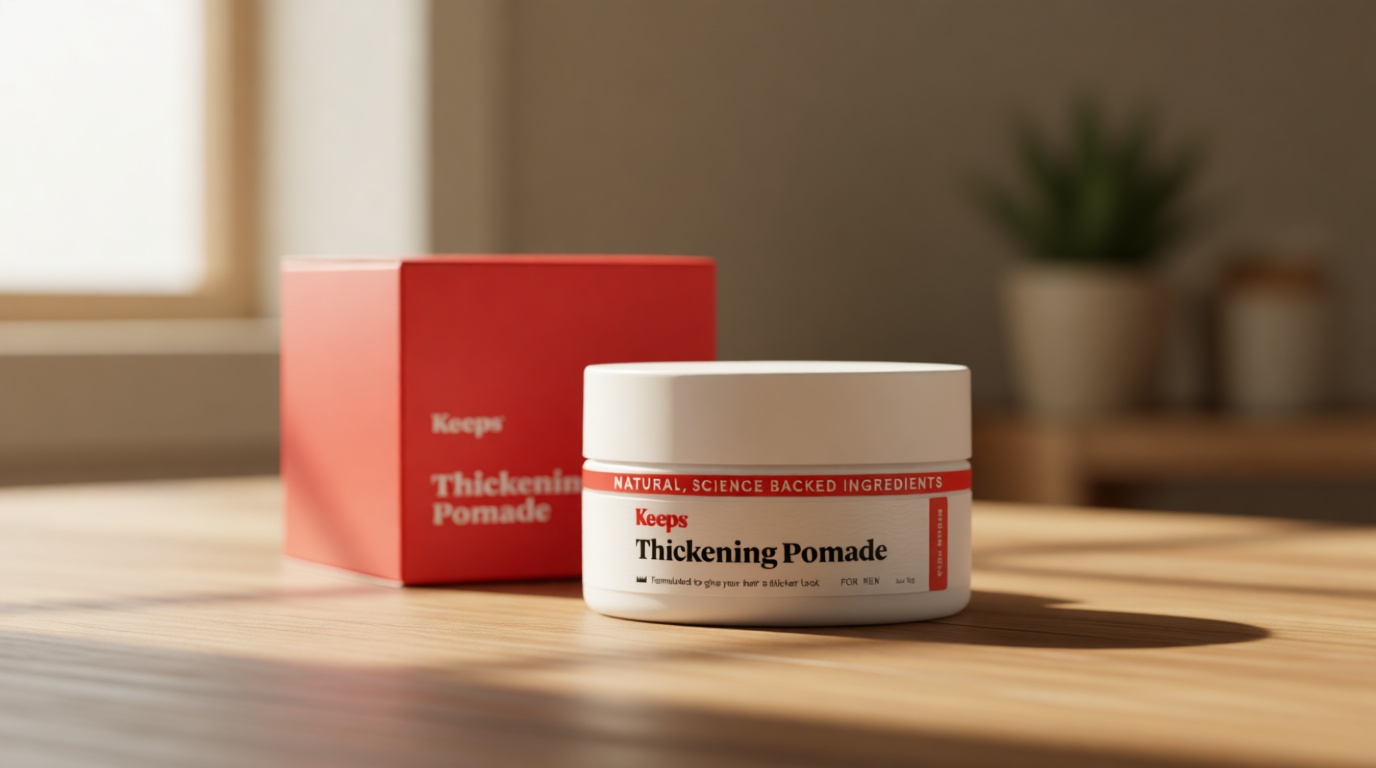 Keeps Thickening Pomade for Men - Matte Finish Medium Hold Styling Pomade - Biotin Hair Styling for Fuller Thicker Looking Hair - Ethanol & Propylene Glycol Free - Travel Size - 3 Oz