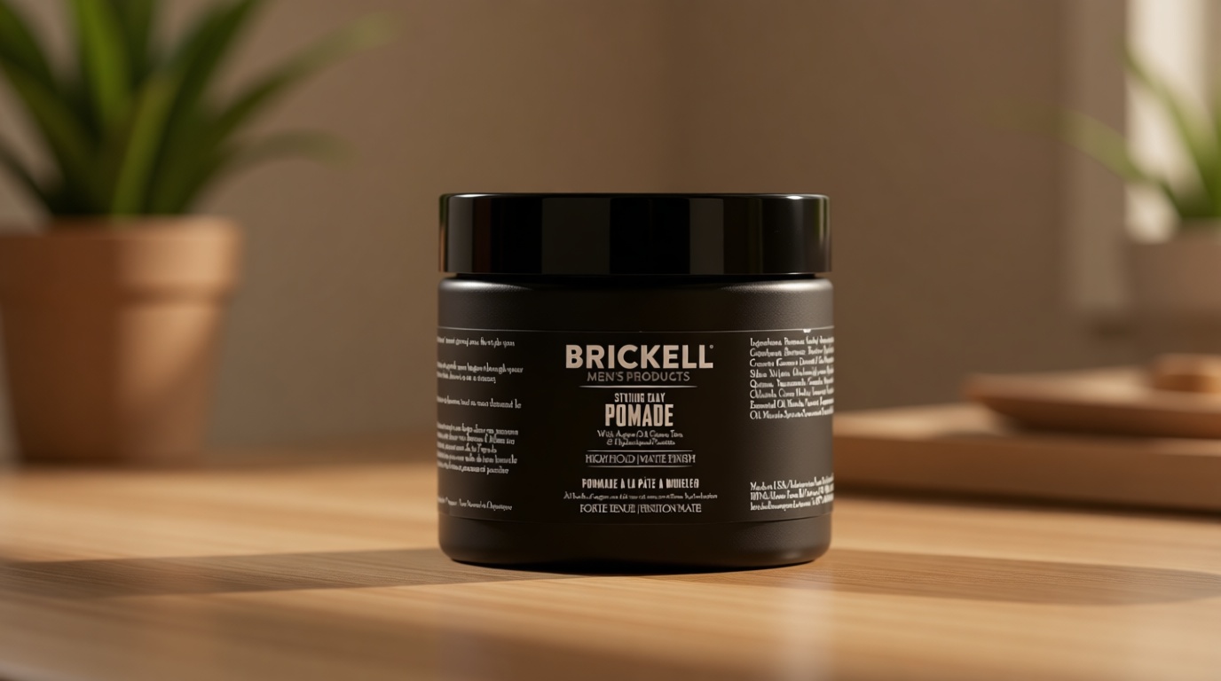 Brickell Men's Products Hair Styling Clay Pomade For Men, Natural & Organic with Strong Hold & Matte Finish, Product for Modern Hairstyles, 2 Ounces, Scented