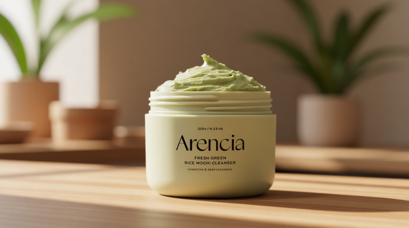 Arencia Korean Rice Mochi Face Cleanser - Face Wash, Gentle Scrub All in One for Deep Cleansing, Moisturizing, Pore Minimizing, Acne-Prone Skin, Removing Blackhead with Rice Water & Green Tea