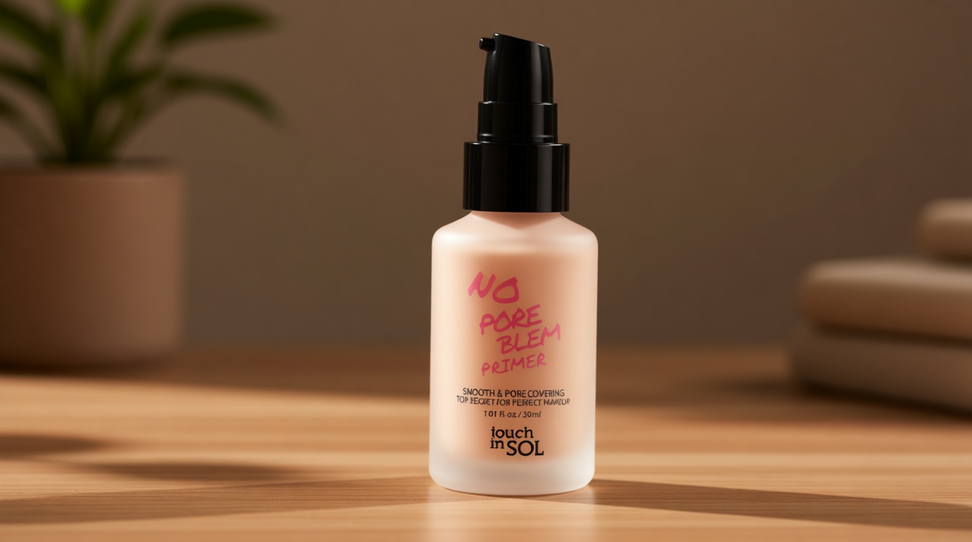 TOUCH IN SOL No Poreblem Primer – Pore Primer for Korean Makeup, Mattifying Primer for Oily Skin, Pore Eraser for Large Pores, Blurring Finish from K Beauty (1.01 fl.oz/30ml)