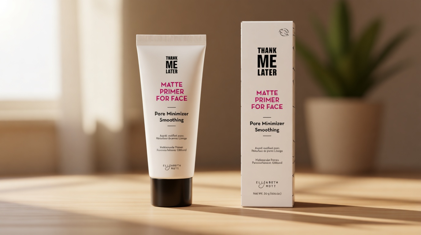 Elizabeth Mott Thank Me Later Face Primer - Mattifying Makeup Base Primer for Smooth Skin - Pore Minimizer, Helps Smooth Fine Lines - Long-Lasting, Lightweight, Leaping Bunny Certified, 30g