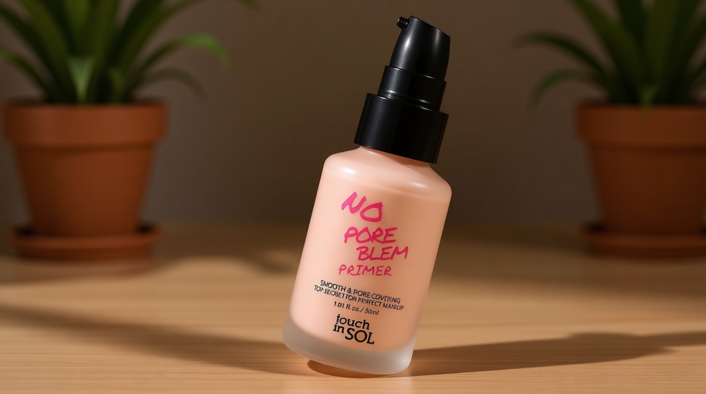 TOUCH IN SOL No Poreblem Primer – Pore Primer for Korean Makeup, Mattifying Primer for Oily Skin, Pore Eraser for Large Pores, Blurring Finish from K Beauty (1.01 fl.oz/30ml)