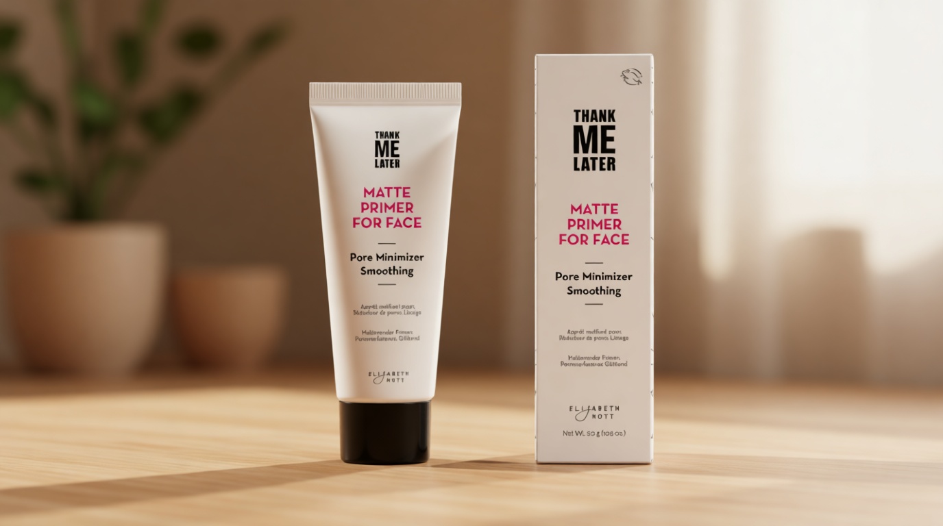 Elizabeth Mott Thank Me Later Face Primer - Mattifying Makeup Base Primer for Smooth Skin - Pore Minimizer, Helps Smooth Fine Lines - Long-Lasting, Lightweight, Leaping Bunny Certified, 30g