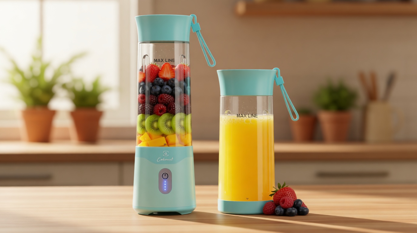 COKUNST Portable Blender, USB C Rechargeable Personal Blender, Small Smoothie & Shake Maker with 6 Blades, Compact Travel Mini Juicer Cup with Extra Lid for Home, Gym, Office, 18oz, Green