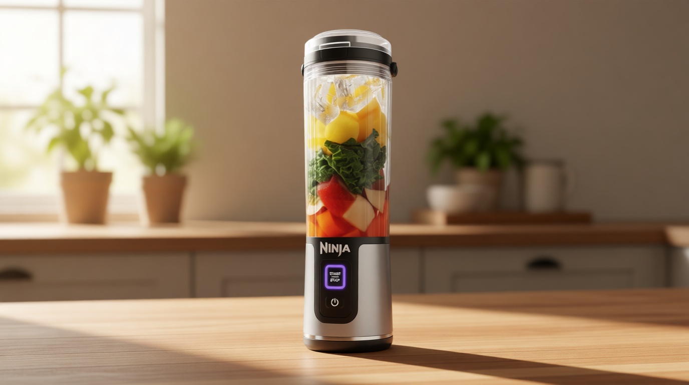 Ninja BC151BK Blast Portable Blender, Cordless, 18oz. Vessel, Personal Blender-for Shakes & Smoothies, BPA Free, Leakproof-Lid & Sip Spout, USB-C Rechargeable, Dishwasher Safe Parts, Black