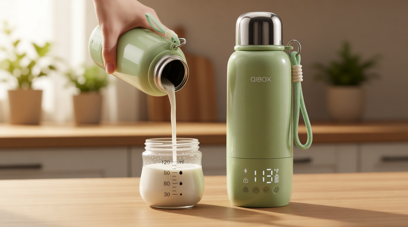 Portable Bottle Warmer for Travel - 3Min Fast Heating of Breast Milk and Formula, 36W Fast Charge, 17 Ounces Large Capacity, Baby Bottle Warmer On The Go for Outdoor Airplane and Car