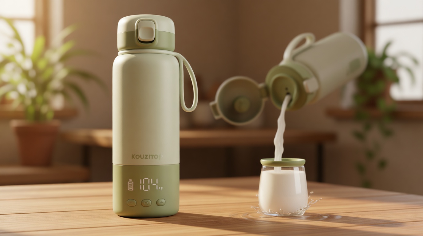 Portable Bottle Warmer for Travel, Portable Milk Warmer 12oz 2-Min Fast Heating, Travel Bottle Warmer On the Go with Long-Lasting Keep Warm Function