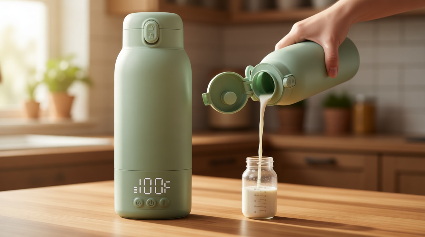 Portable Bottle Warmer for Travel, Baby Milk Warmer with Fast Heating & Long Battery Life, 17 Ounces Large Capacity Bottle Warmer with Long-Lasting Keep Warm Function, Green