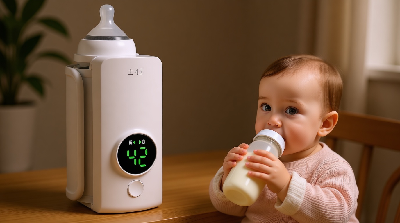 Portable Bottle Warmer, Fast Warming Comfortable Baby Feeding On The Go, Waterless Milk Warming with Battery-Powered for Home Outdoor