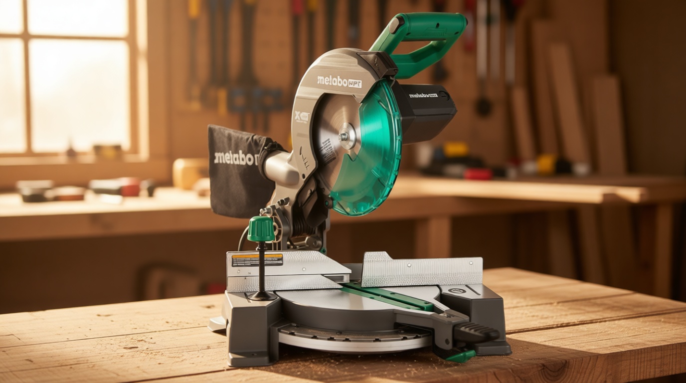 Metabo HPT 10-Inch Single Bevel Compound Miter Saw, 15-Amp Power Saw with Xact Cut Shadow Line