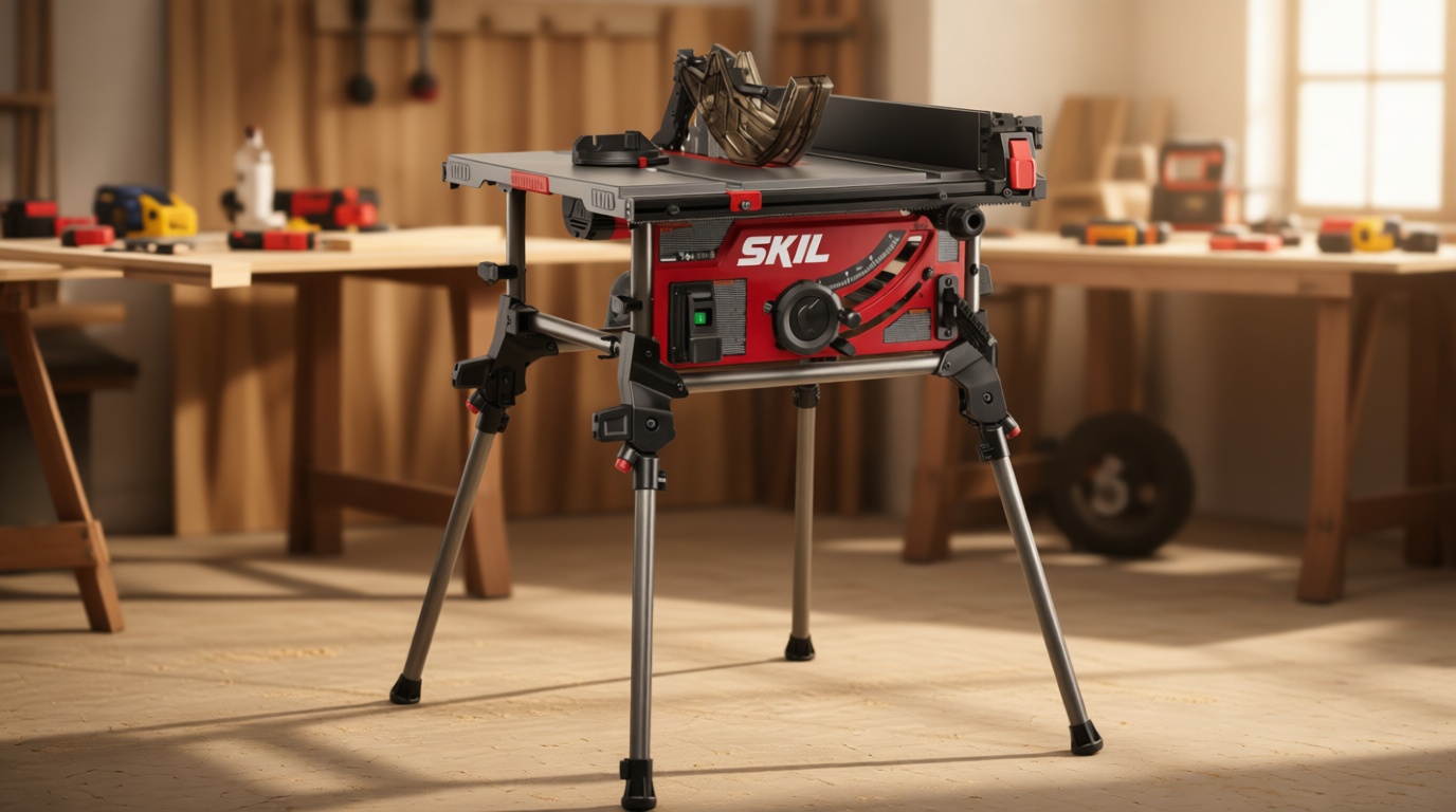 SKIL 15 Amp 10 Inch Portable Jobsite Table Saw with Folding Stand- TS6307-00