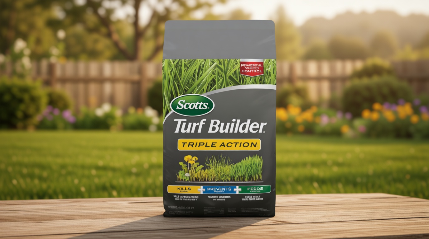 Scotts Turf Builder Triple Action1 - Weed Control, Lawn Weed Killer, Crabgrass Preventer, and Grass Fertilizer for Lawns, Covers 4,000 sq. ft., 11.31 lb.