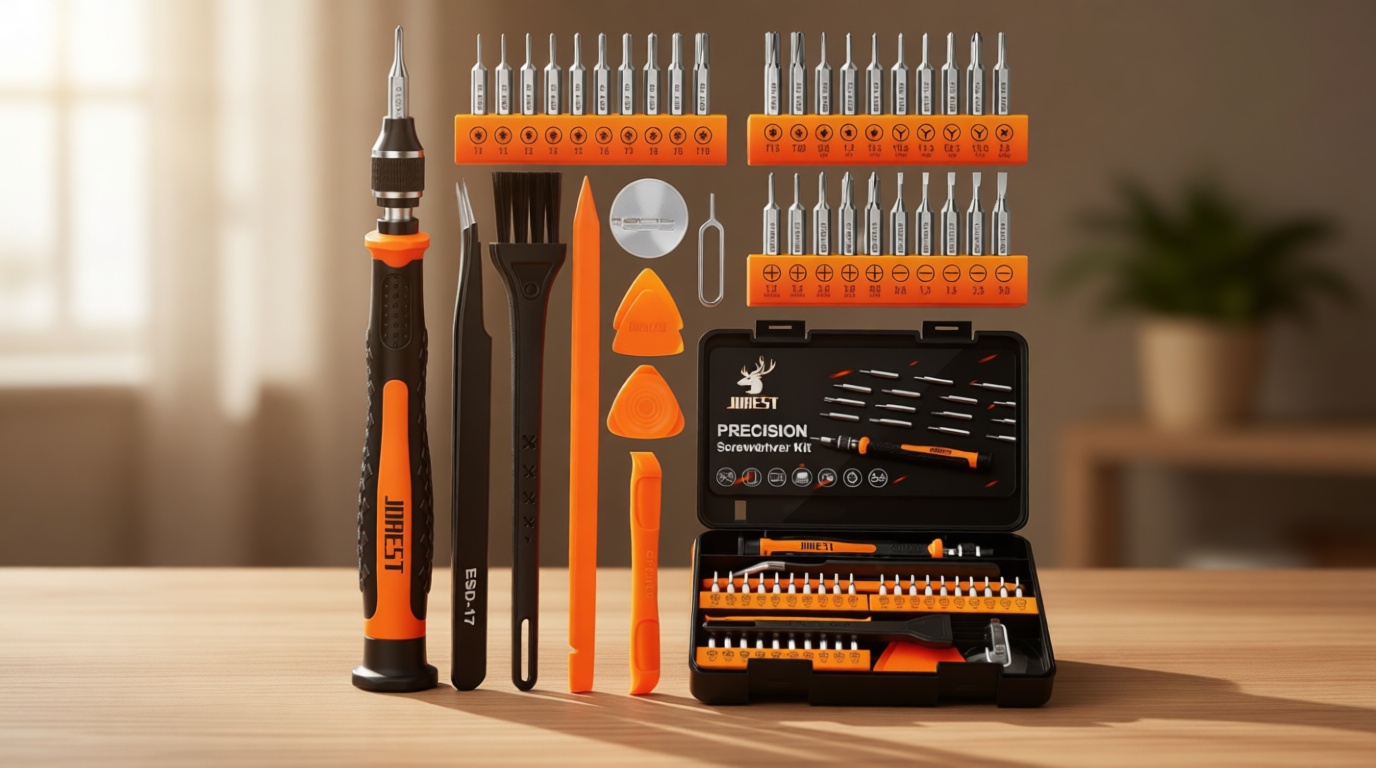 JOREST 40Pcs Small Precision Screwdriver Set with Torx Triwing Phillips, Mini Repair Tool Kit for Macbook, Computer, Laptop, PC, iPhone, PS5, Xbox, Switch, Glasses, Watch, Ring Doorbell, Electronics Recycled Claim Standard Blended