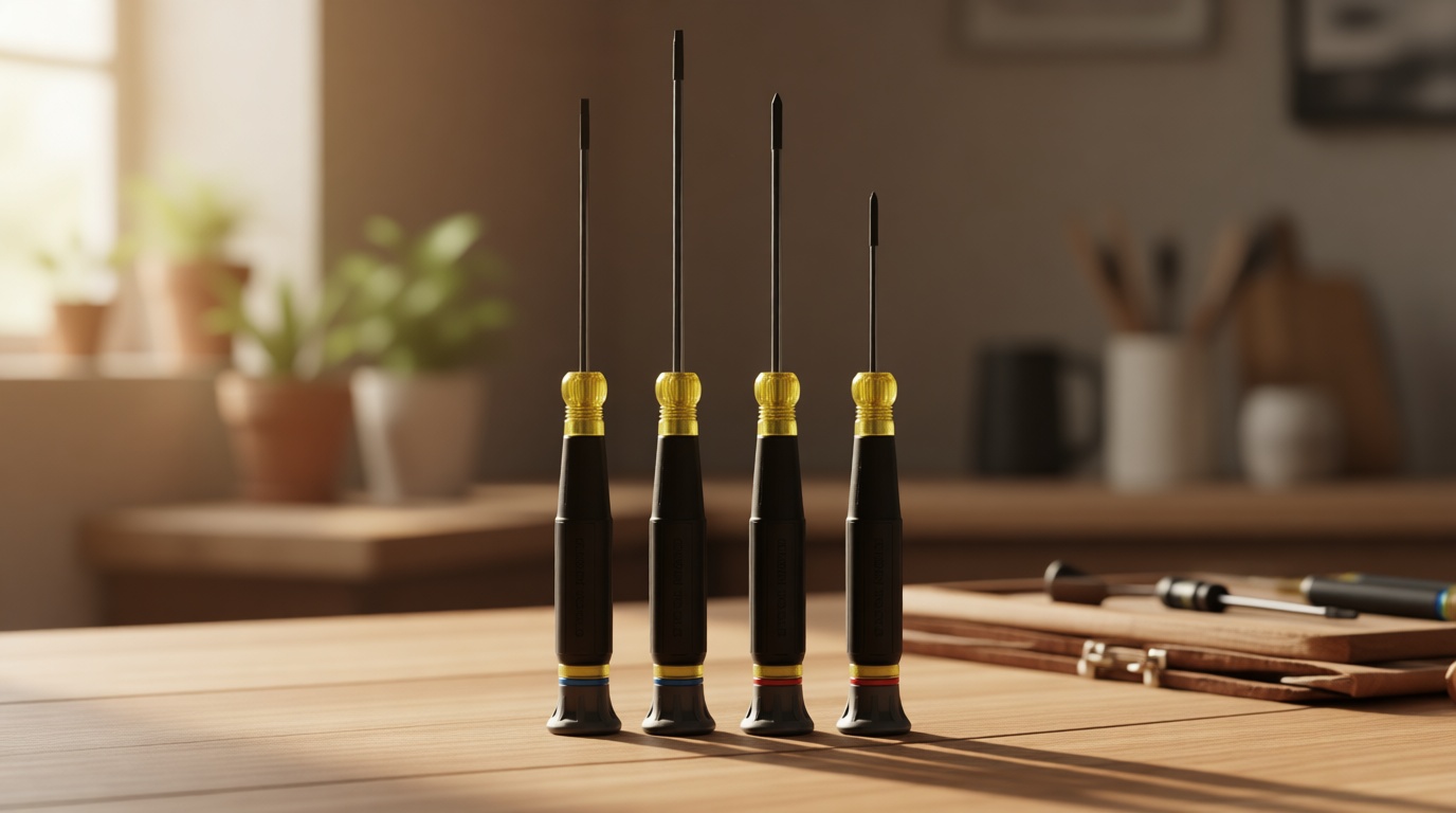 Klein Tools 85615 Mini Precision Screwdriver Set, 4-Piece Phillips and Slotted Set, Ideal for Electronics, Small Appliances, Terminal Blocks