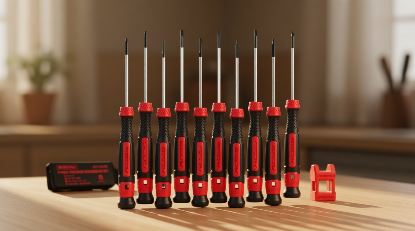 11-Piece Precision Screwdriver Set - Magnetic Mini Screwdrivers for Eyeglasses, Watches, Computers, Laptops, Phones - Phillips, Slotted, Torx, Non-Slip Handle, Portable Storage Bag Included