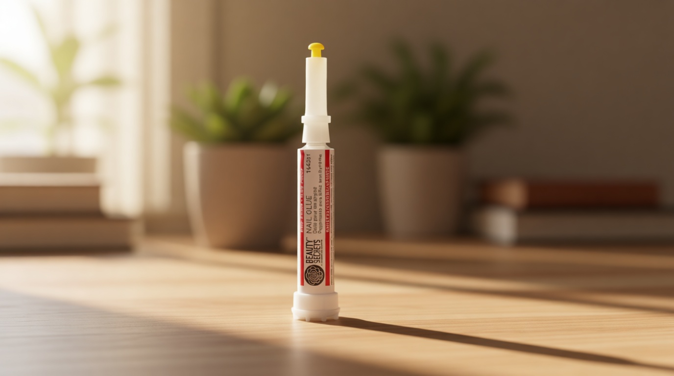 Beauty Secrets Drip & Clog Proof Nail Glue (1 Pack) Bundled with Zebra Cushion Nail File Medium Coarse 180/100 Grit by Beauty Secrets