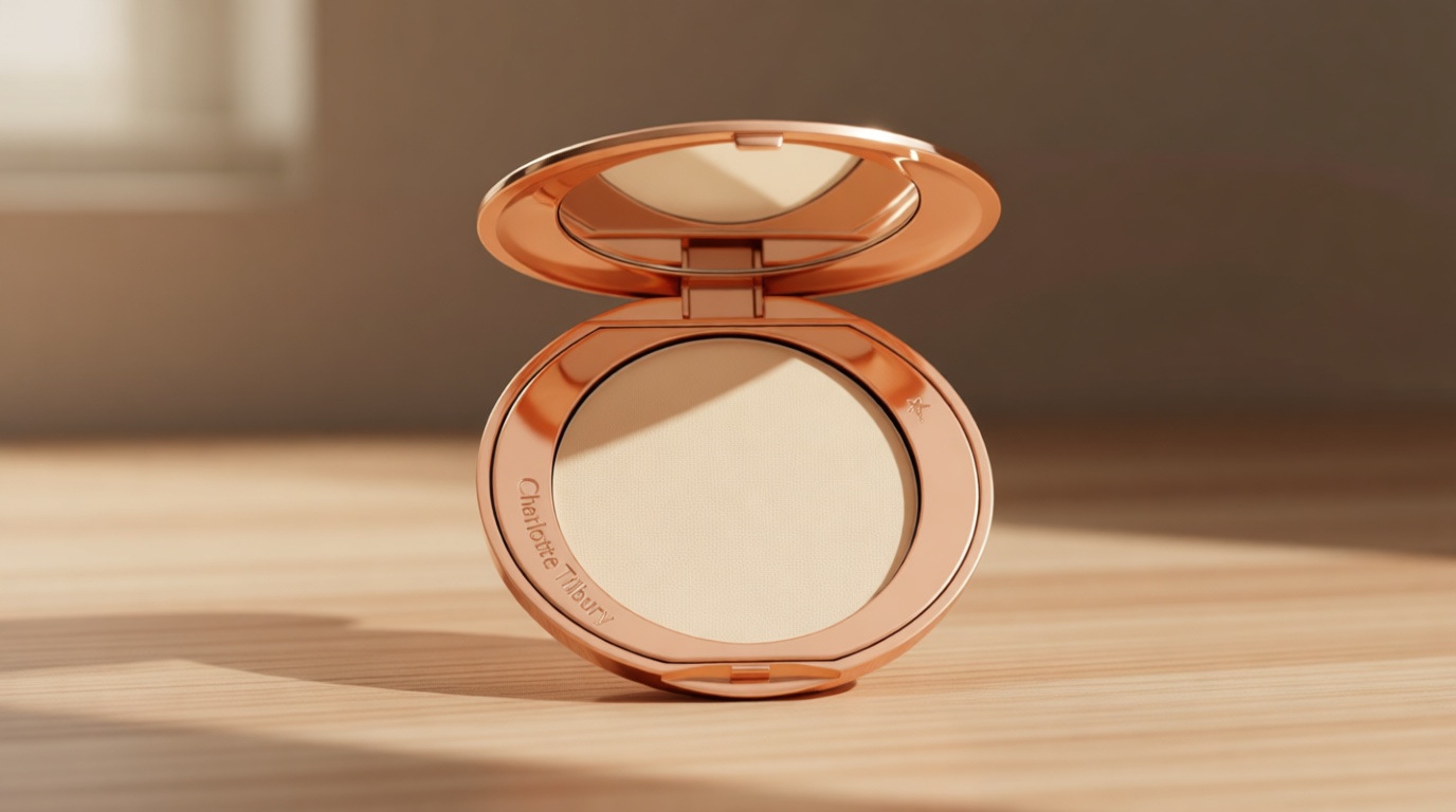 Charlotte Tilbury Airbrush Flawless Finish Setting Powder - Pore-Blurring Pressed Powder for Face Makeup to Minimize Shine with a Soft-Focus Finish