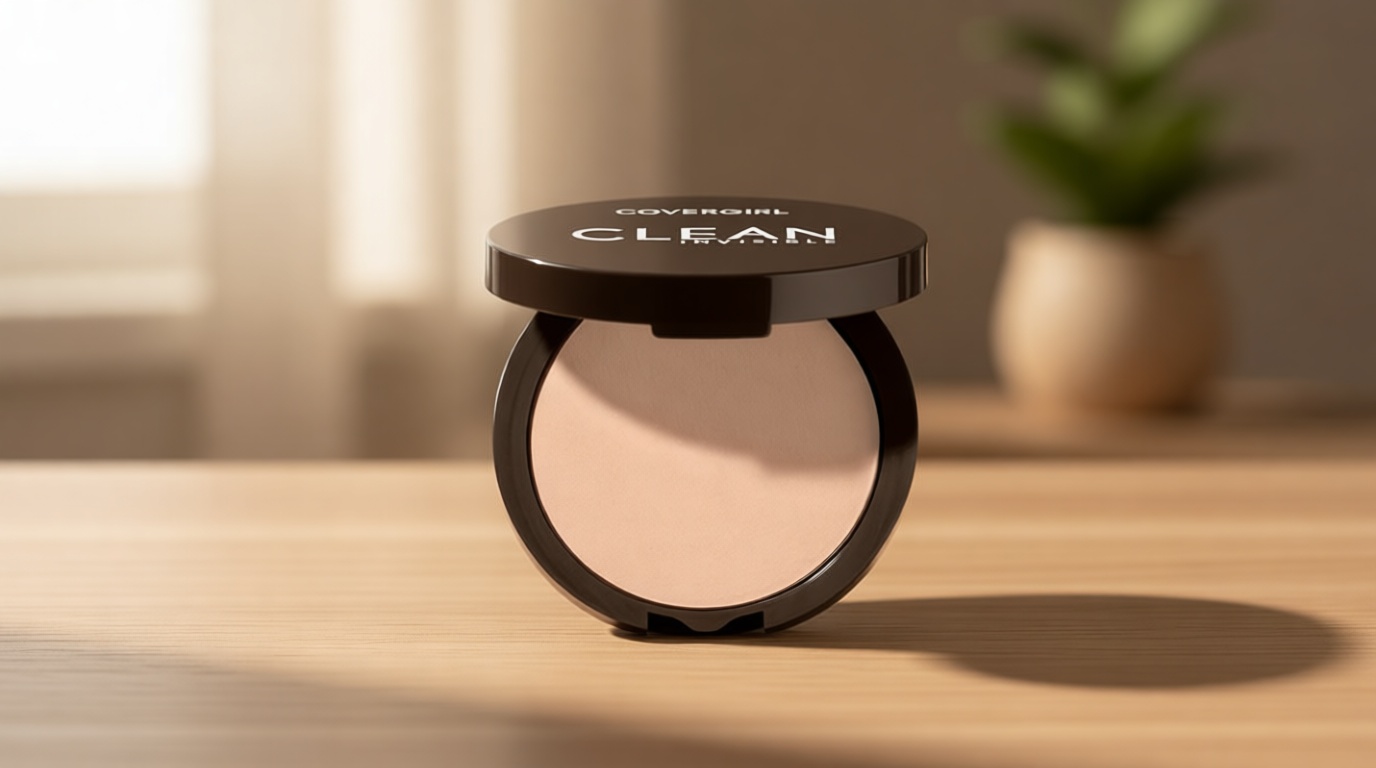 Covergirl Clean Invisible Pressed Powder, Lightweight, Breathable, Vegan Formula, Creamy Natural 120, 0.38oz