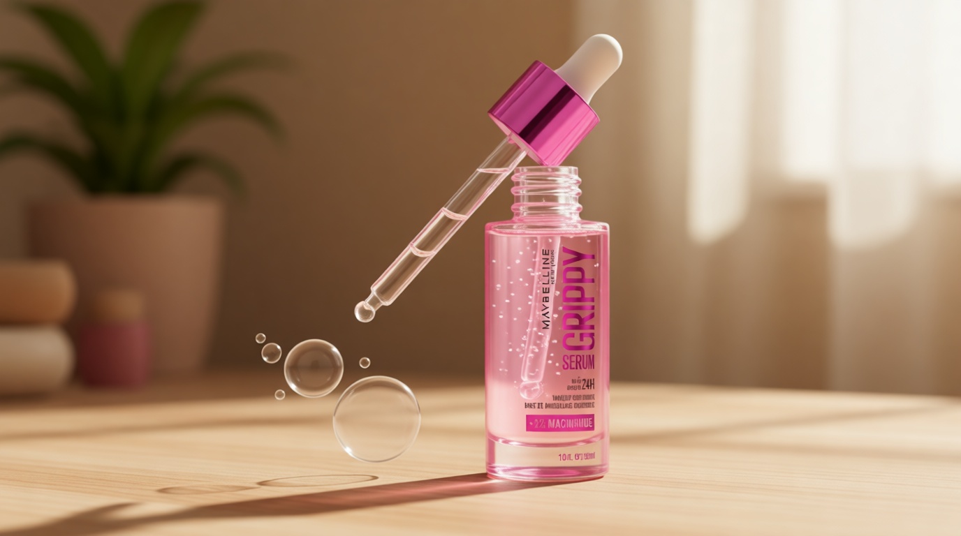 Maybelline Grippy Serum Primer, Hydrating Makeup Primer with 2% Niacinamide For Up To 24HR Make Up Wear, Clear, 1 Count