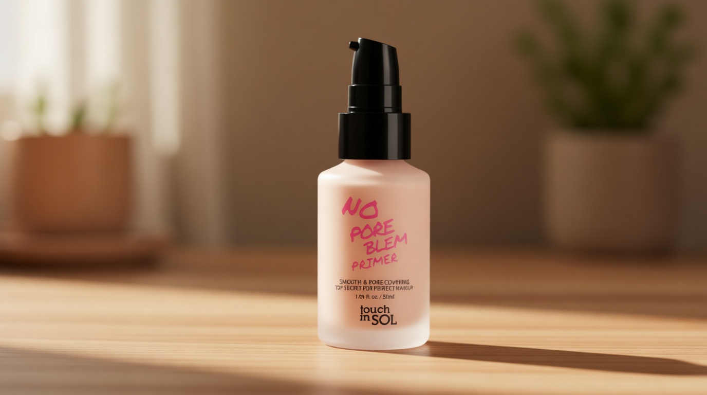 TOUCH IN SOL No Poreblem Primer – Pore Primer for Korean Makeup, Mattifying Primer for Oily Skin, Pore Eraser for Large Pores, Blurring Finish from K Beauty (1.01 fl.oz/30ml)