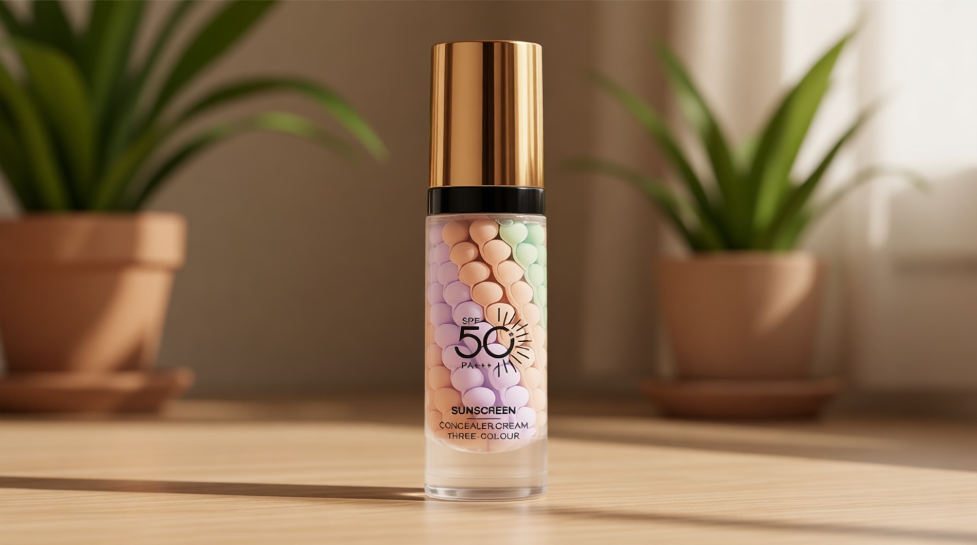 3 In 1Primer for Face Before Makeup,Sunscreen Isolation Cream, SPF 50, One Step Color Corrector Face Primer, Blurs Imperfections Oil Control & Moisturizing Skin Tone Correcting,Radiance Skin