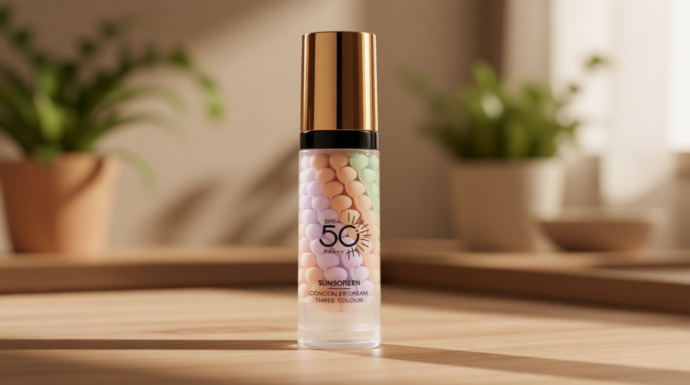 3 In 1Primer for Face Before Makeup,Sunscreen Isolation Cream, SPF 50, One Step Color Corrector Face Primer, Blurs Imperfections Oil Control & Moisturizing Skin Tone Correcting,Radiance Skin