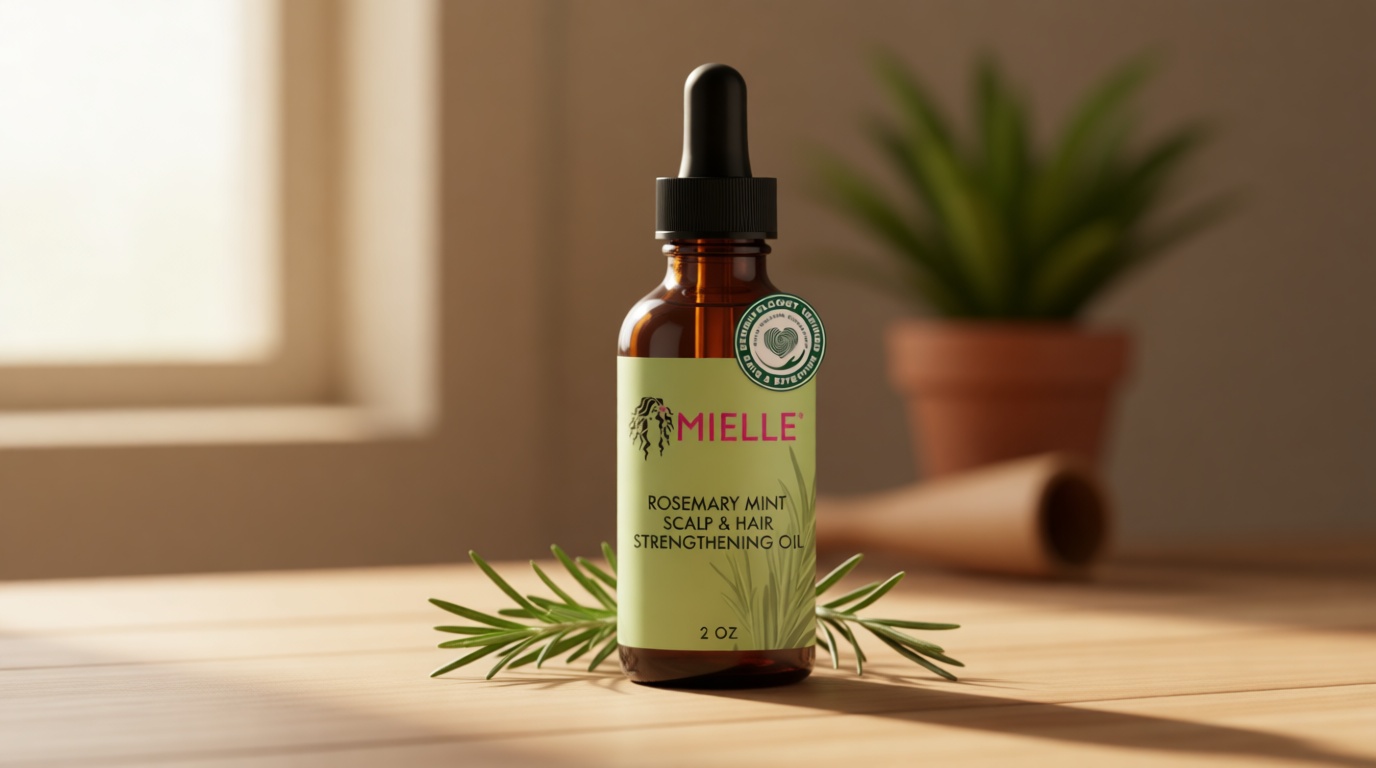 Mielle Organics Rosemary & Mint Hair Oil - Strengthening Biotin Oil Infused Frizzy & Damaged Hair Care - Split Ends & Dry Scalp Treatment to Support Longer, Healthier Strands, 2 Ounce