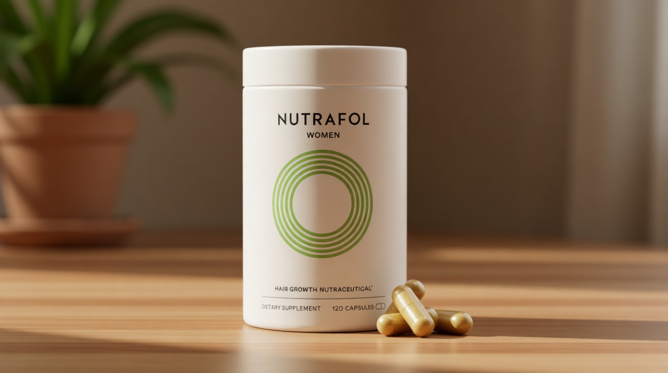 Nutrafol Women's Hair Growth Supplements, Ages 18-44, Clinically Proven for Visibly Thicker and Stronger Hair, Dermatologist Recommended - 1 Month Supply