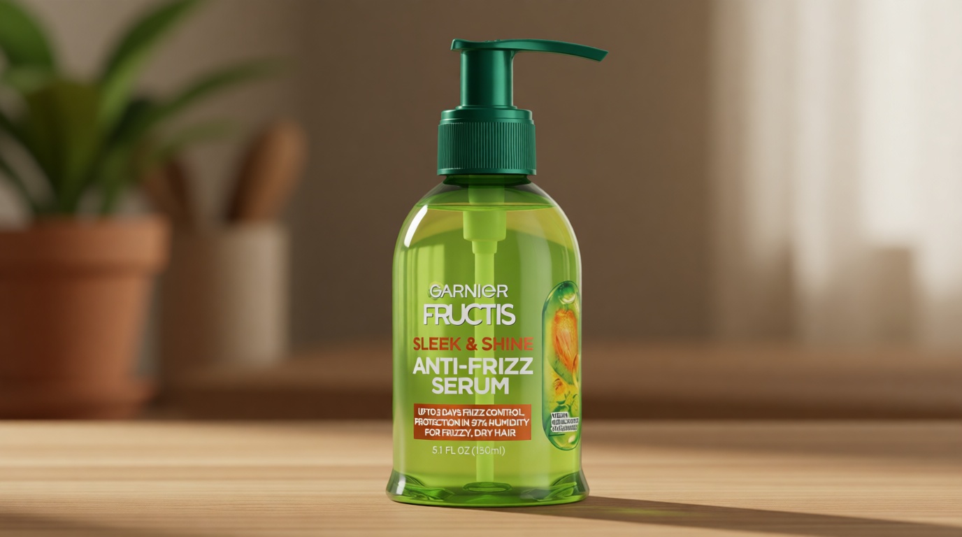 Garnier Fructis Sleek & Shine Anti-Frizz Serum for Frizzy, Dry Hair, Argan Oil, 5.1 Fl Oz, 1 Count (Packaging May Vary) [Amazon-developed Certification] Compact by Design