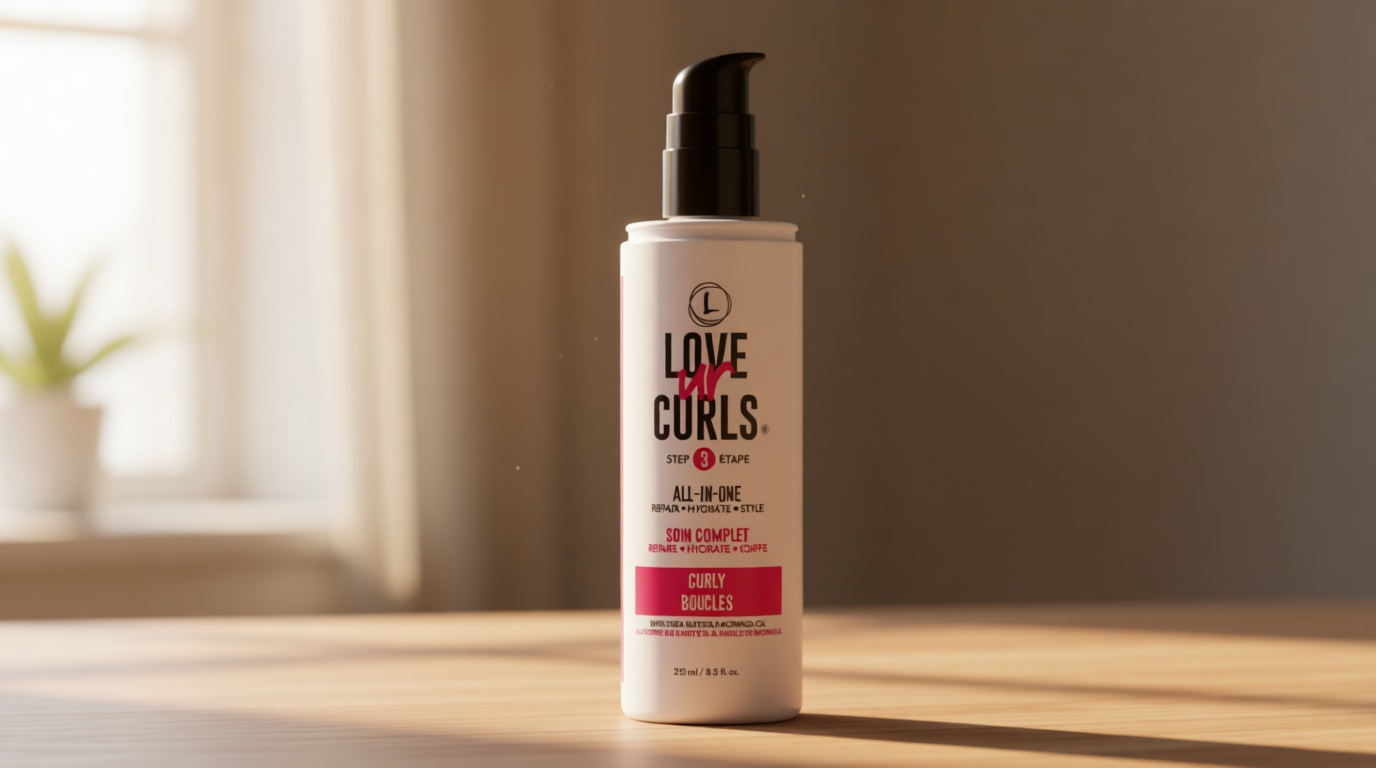 Love Ur Curls All in One Curl Cream Styler, Anti Frizz Curling Cream for Curly Hair, Repair, Define, Hydrate & Style with Shea Butter, 250mL
