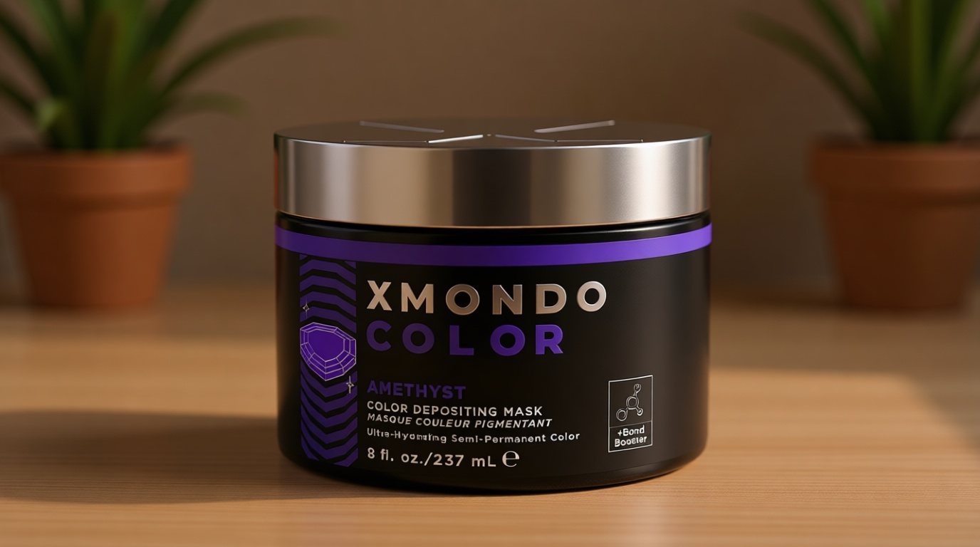 XMONDO Color Amethyst Depositing Mask & Semi-Permanent Purple Hair Dye | Infused with Bond Booster Technology & Hyaluronic Acid for Nourishment, Revitalization & Repair, Vegan Formula, 8 Fl Oz 1-Pack