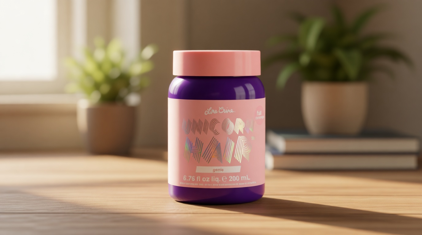 Lime Crime Unicorn Hair Dye Full Coverage, Genie (Deep Violet Purple) - Damage-Free Semi-Permanent Hair Color Conditions & Moisturizes - Temporary Hair Tint Kit Has A Sugary Citrus Vanilla Scent