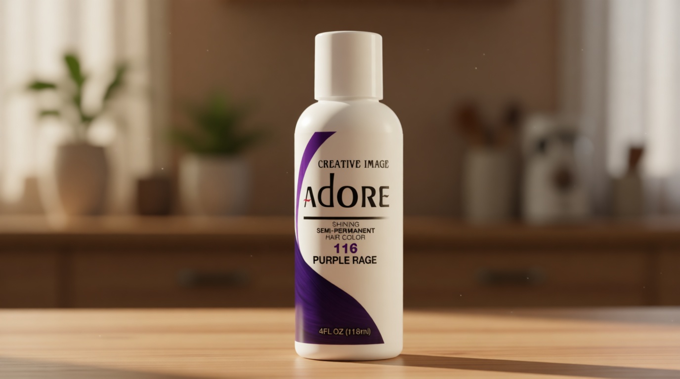 Adore Semi Permanent Hair Color (116 Purple Rage) | Vegan & Cruelty-Free Purple Hair Dye | No Ammonia, No Peroxide, No Alcohol | 4 Fl Oz
