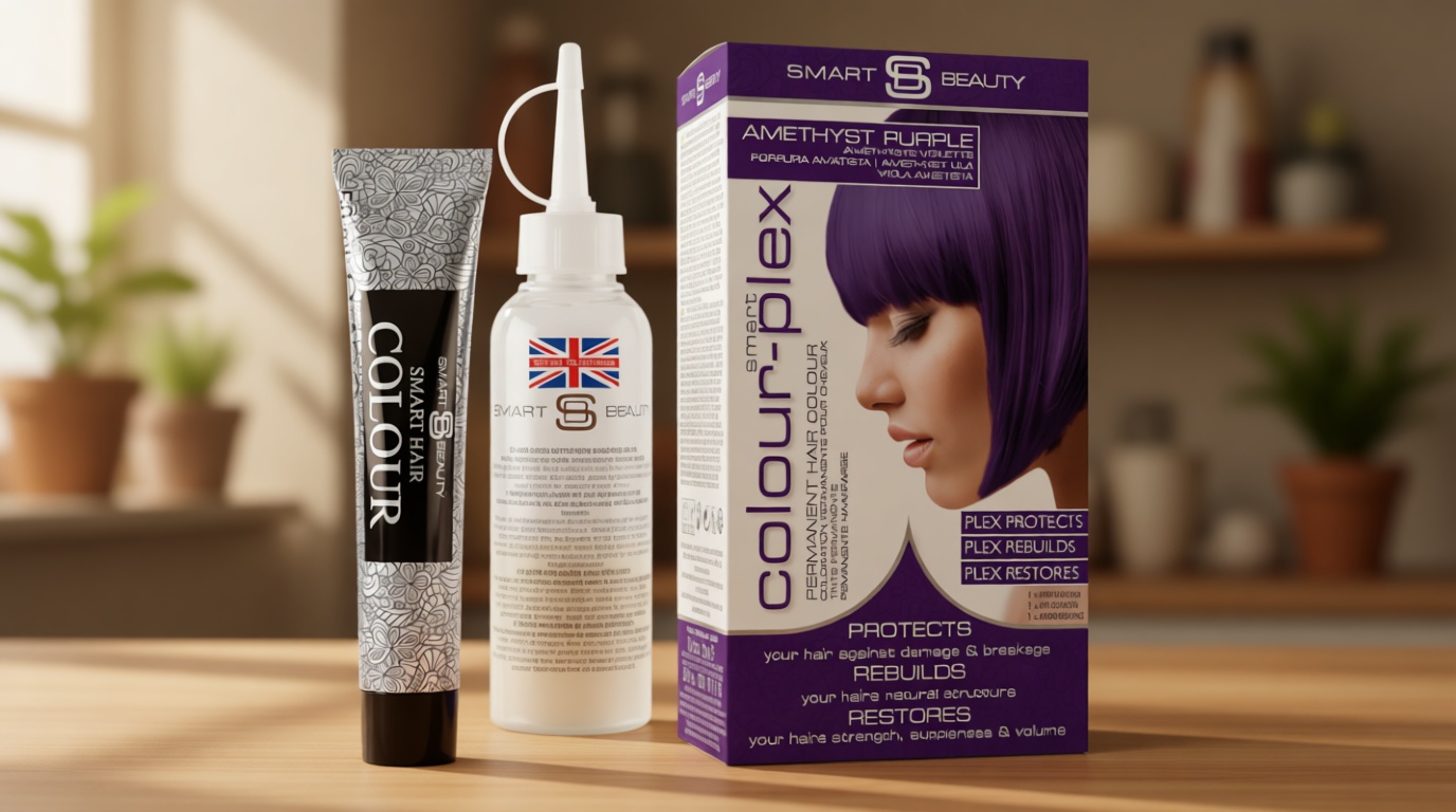Amethyst Purple Hair Dye Permanent with Anti-Breakage Plex Hair Care, Vegan Hair Dye & Cruelty-Free, 100% Grey Coverage, purple Hair Color, For All Hair Types. Smart Beauty